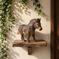 Charming Hand Carved Wooden Foal Figure | Rustic Horse Statuette & Farmhouse Shelf Decor | Sweet Animal Lover Gift for Nursery