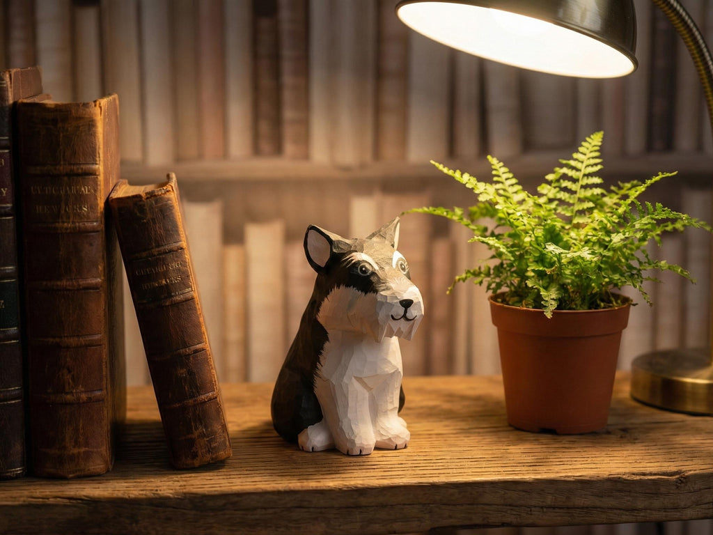 Handamde Wooden Dog Figurine, Minimalist Style Dog Ornament, Home Decor Gift for Pet Lovers
