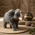 Hand Carved Wood Elephant Figurine – Rustic Animal Home Decor, Whimsical Sculpture