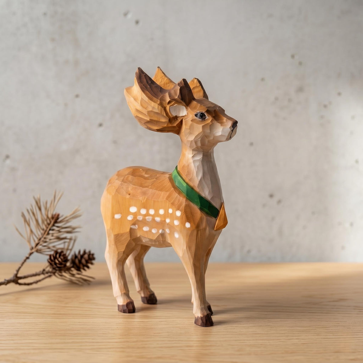 Whimsical Wooden Deer Figurine | Hand Carved Fawn Sculpture | Woodland Nursery Decor | Rustic Shelf Art | Unique Gift for Animal Lovers