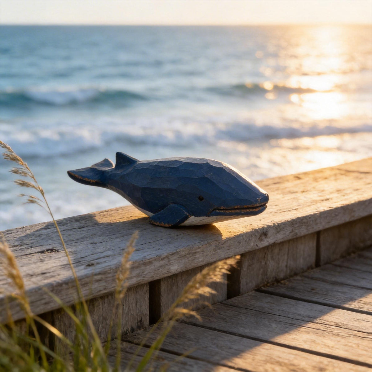 Rustic Blue Wooden Whale Carving | Coastal Home Decor | Handcrafted Nautical Nursery Art | Ocean Lover Gift | Wooden Marine Animal Figurine