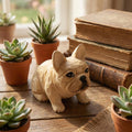 Whimsical Wooden French Bulldog Figurine Hand-Carved Dog Statue Rustic Shelf Decor Unique Pet Memorial Gift for Frenchie Lovers