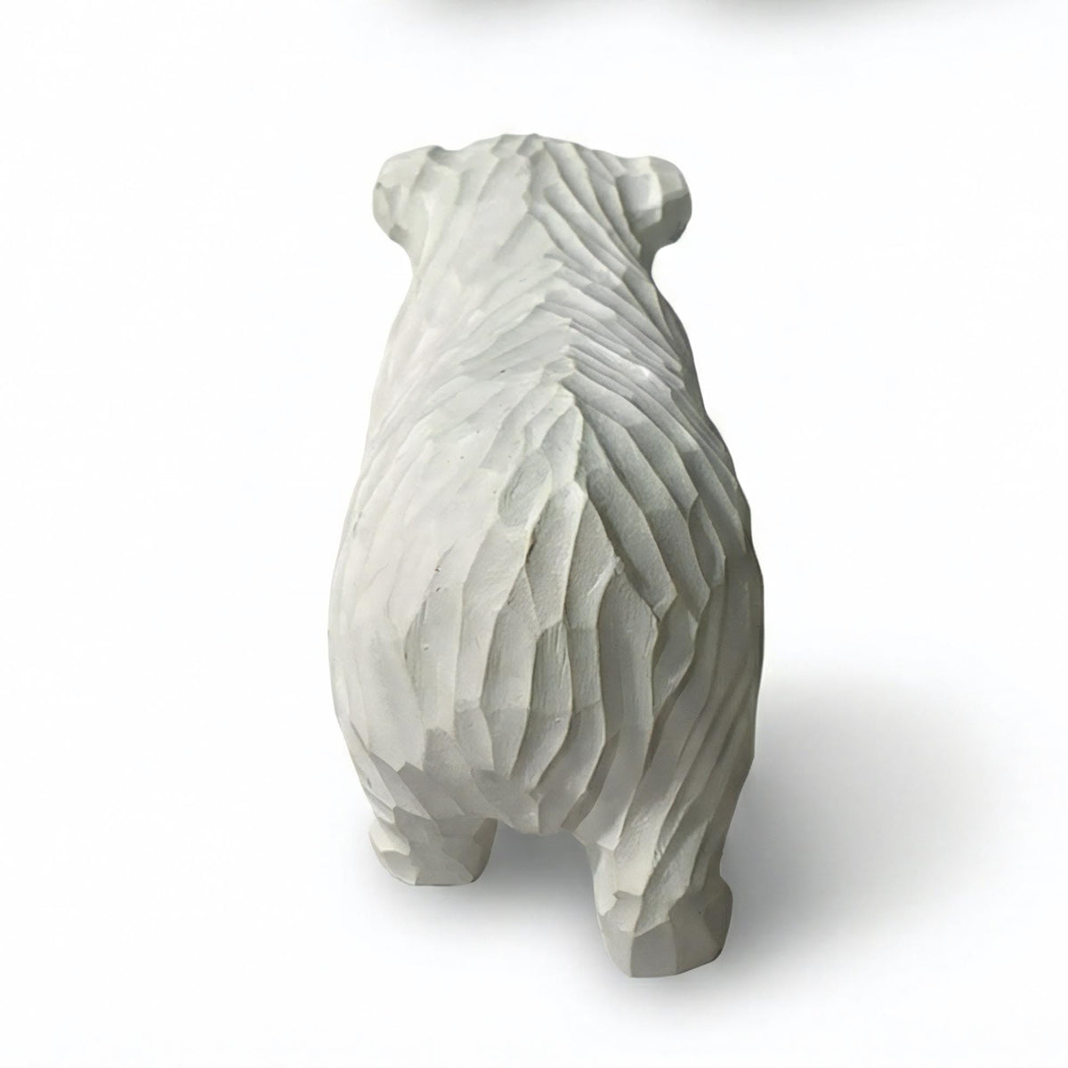Hand Carved Wooden Polar Bear Figurine - White Bear Statue - Winter Wonderland Decor - Cabin Ornament
