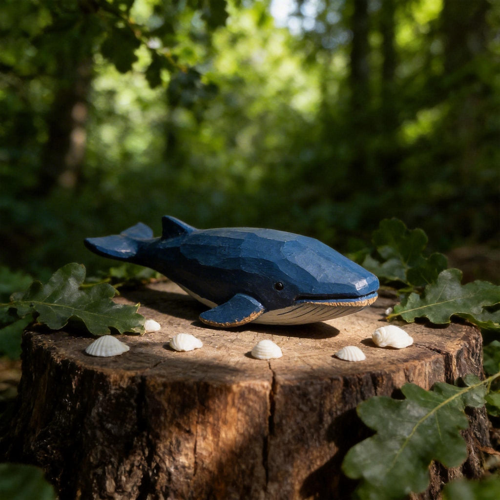 Rustic Blue Wooden Whale Carving | Coastal Home Decor | Handcrafted Nautical Nursery Art | Ocean Lover Gift | Wooden Marine Animal Figurine