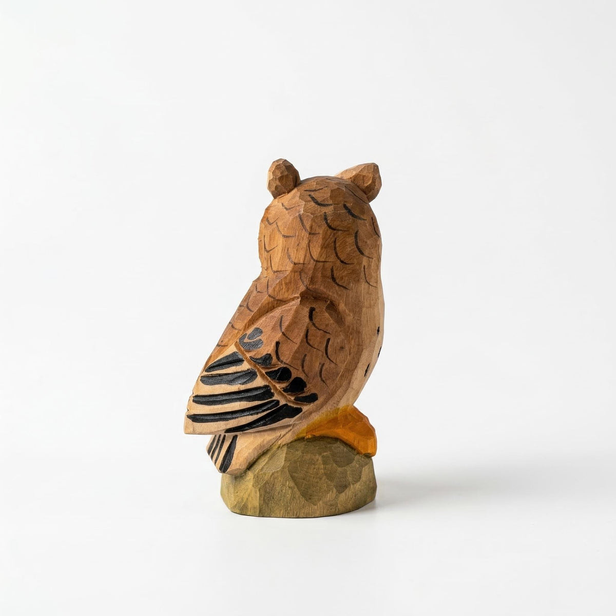 Whimsical Hand-Carved Wooden Owl Figurine, Rustic Woodland Animal Decor, Unique Bird Sculpture, Nature Lover Desk Gift Idea