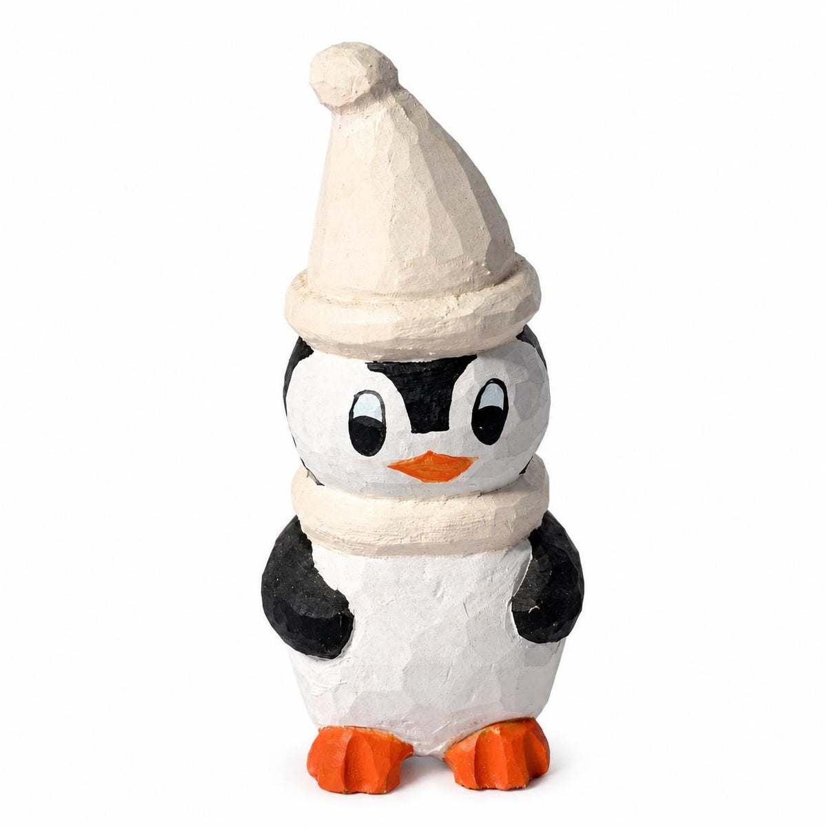 Cozy Hand Carved Wood Penguin Figurine Rustic Winter Animal Decor Wooden Woodland Art Cute Christmas Nursery Gift for Kids