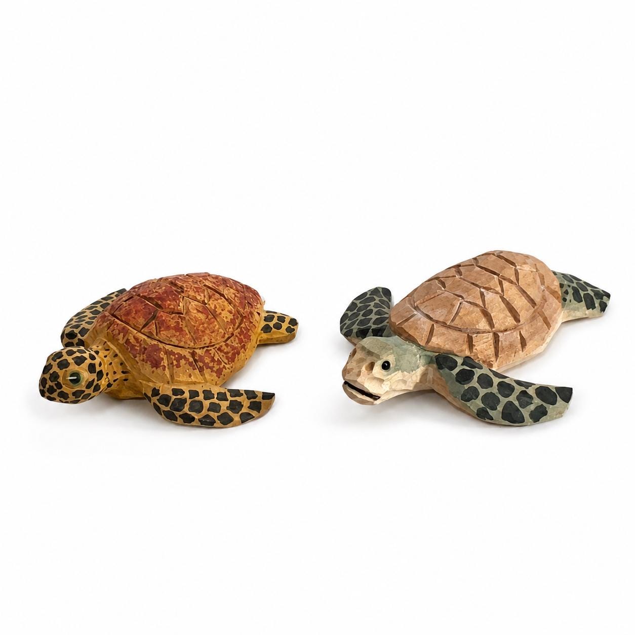 Whimsical Sea Turtle Wood Carving, Coastal Decor Animal Figurine, Ocean Lover Decor, Nautical Wooden Statue, Unique Beach Gift for Her