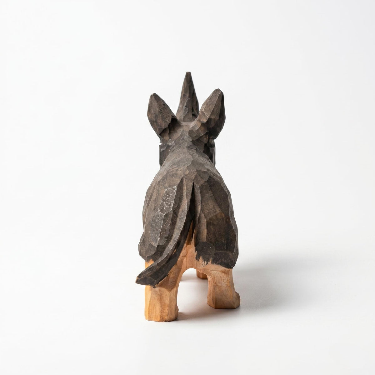 Rustic Hand Carved Wooden Rhino Figurine Geometric Wood Animal Sculpture Safari Decor Nursery Art Unique Gift for Animal Lover