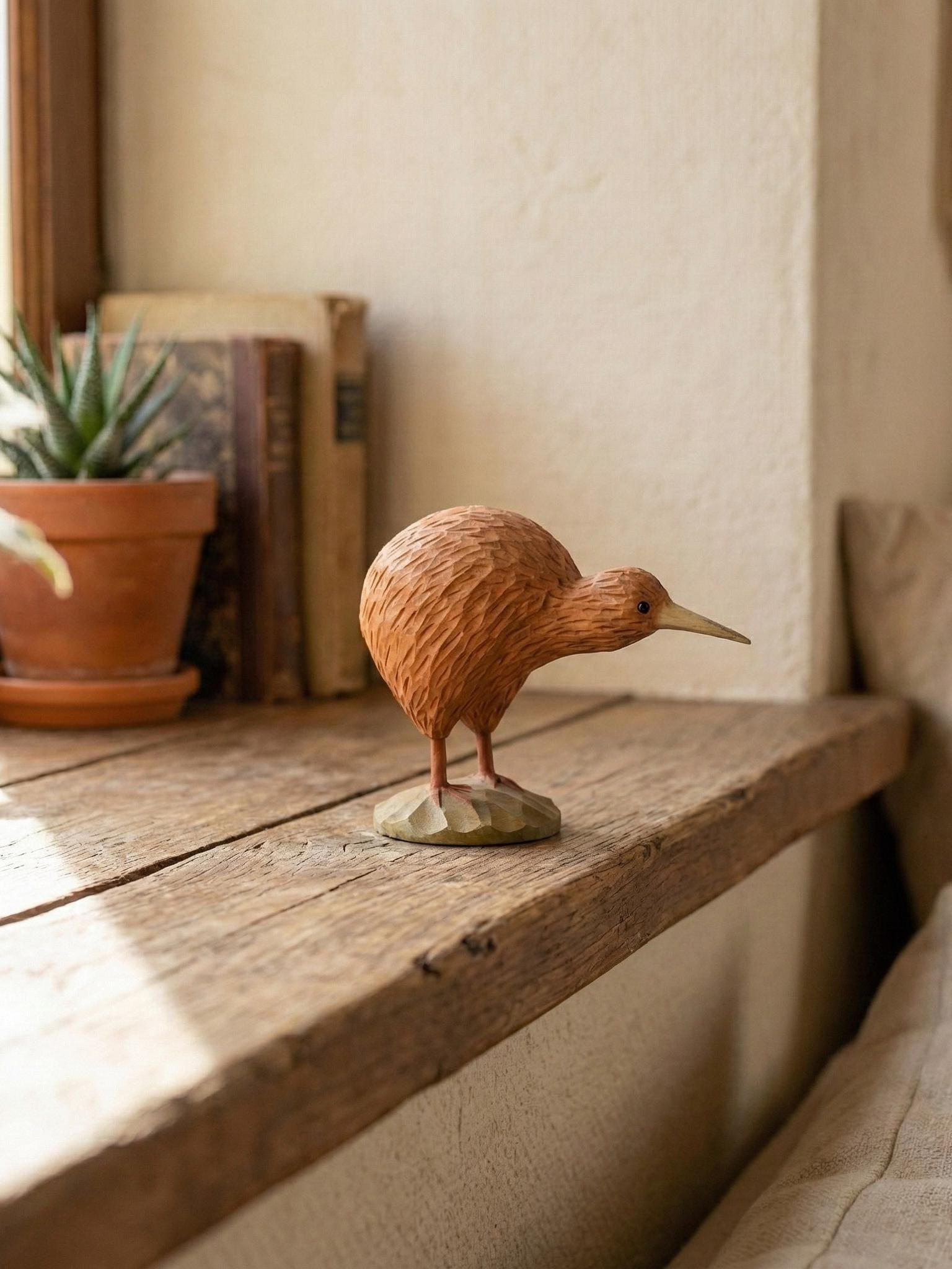 Hand Carved Wooden Kiwi Bird Figurine – New Zealand Decor