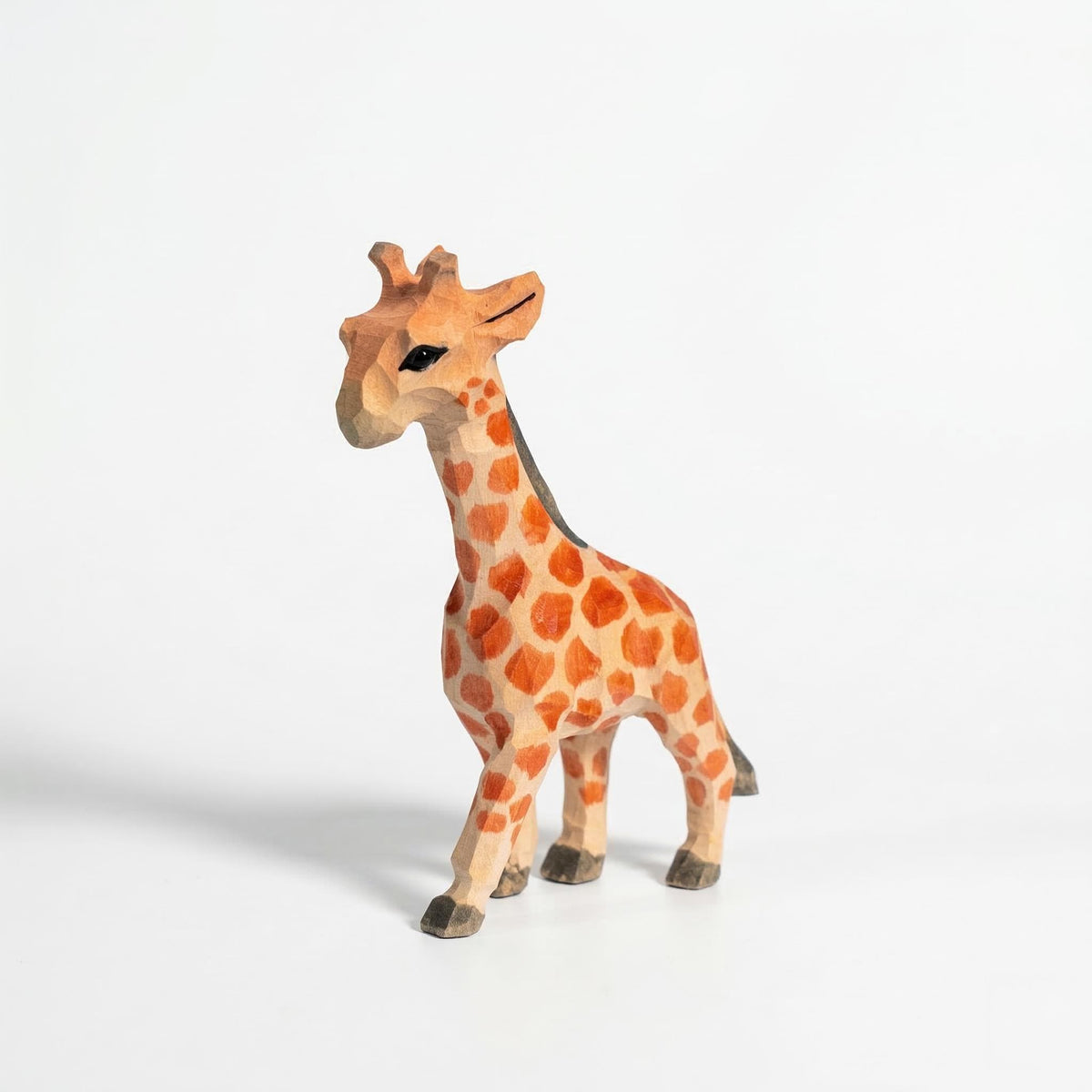Hand-Carved Wooden Giraffe Figurine | Safari Nursery Decor, Artisan Animal Sculpture