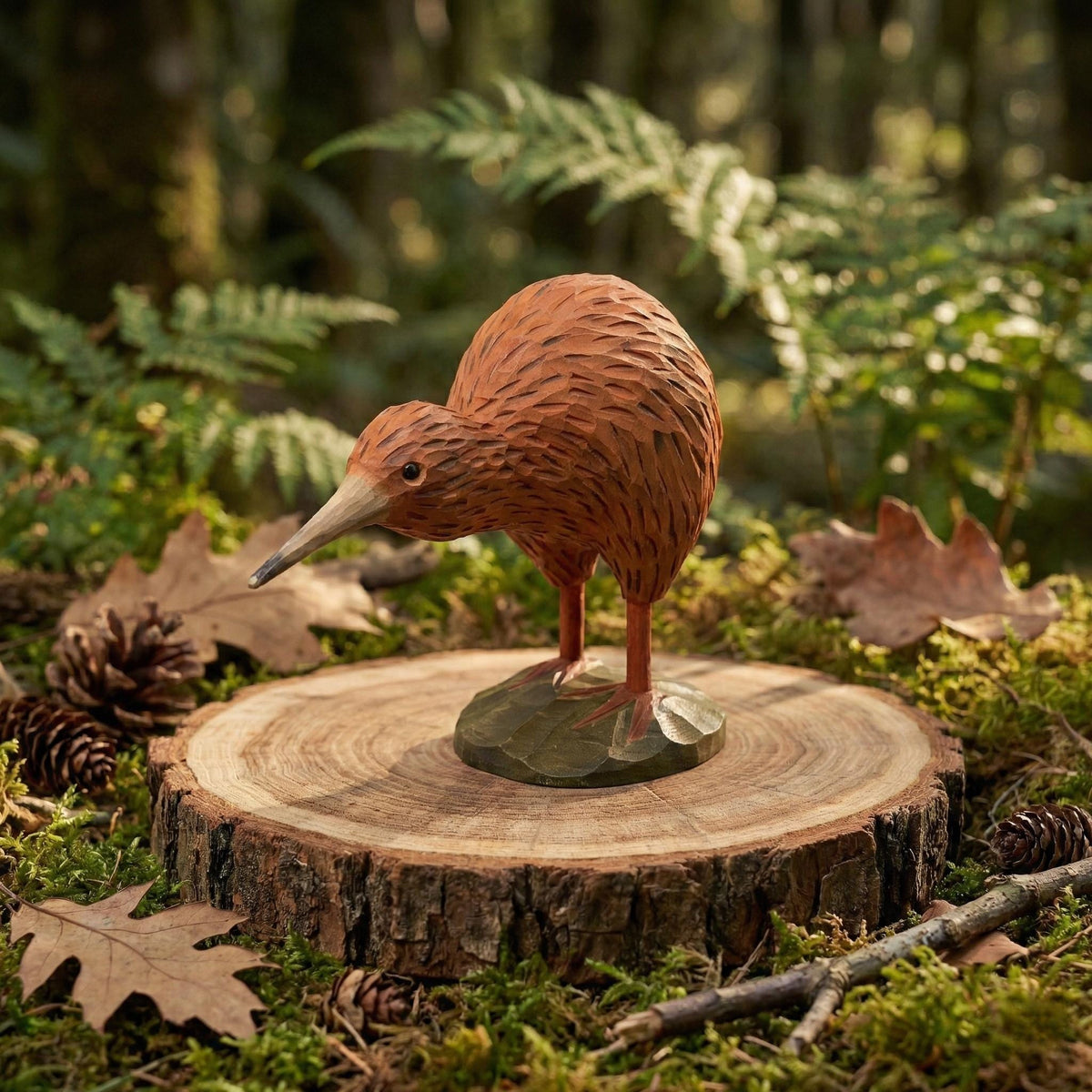 Hand Carved Wooden Kiwi Bird Figurine – New Zealand Decor