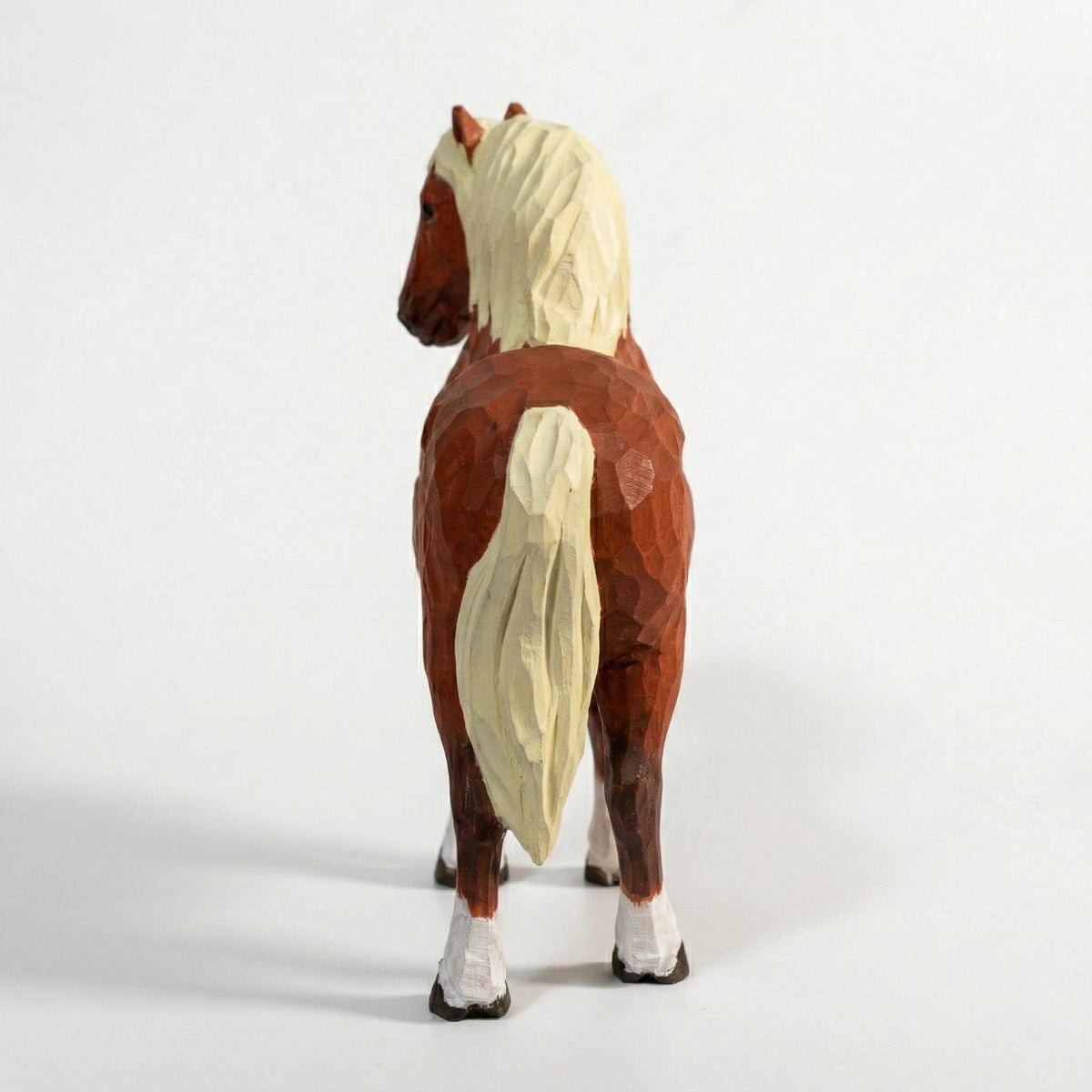 Whimsical Chestnut Horse Figurine, Hand-Carved Wood Animal Statue, Rustic Farmhouse Nursery Decor, Unique Equestrian Gift Idea