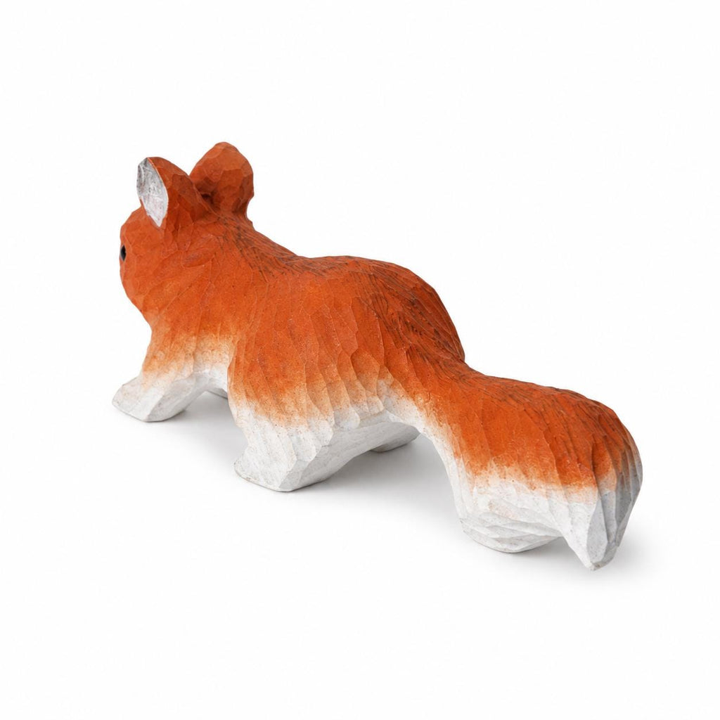Playful Red Squirrel Wood Carving Rustic Forest Animal Figurine Handcrafted Nature Lover Decor Unique Woodland Gift for Kids
