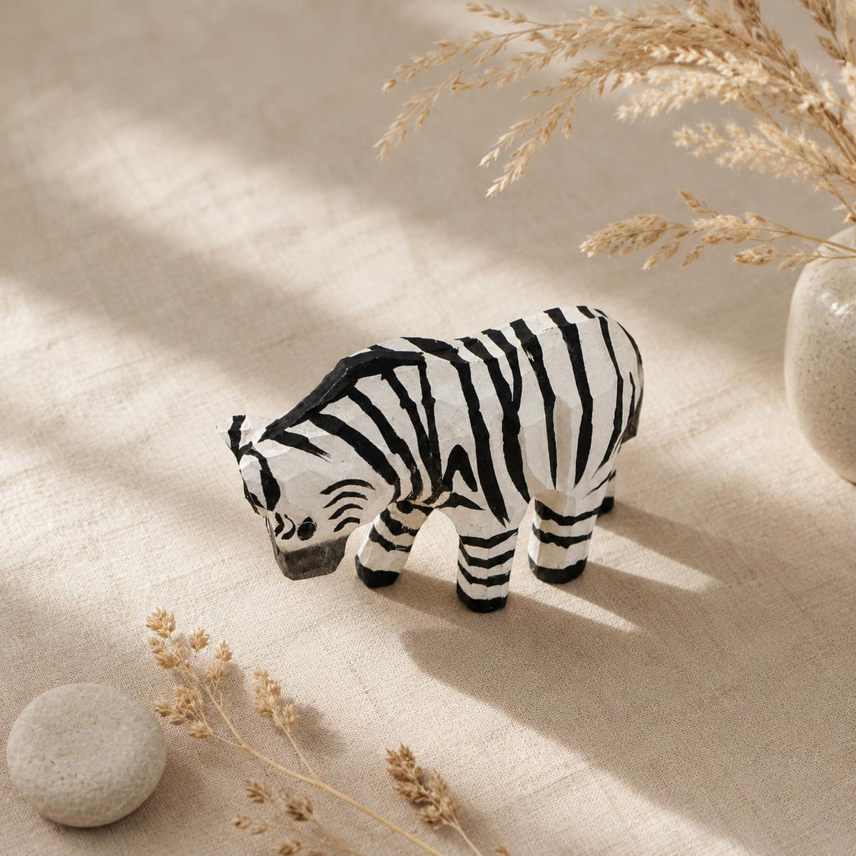 Whimsical Wooden Zebra Hand Carved Animal Figurine Safari Nursery Decor Rustic Wood Carving Wildlife Art Unique Gift for Animal Lover