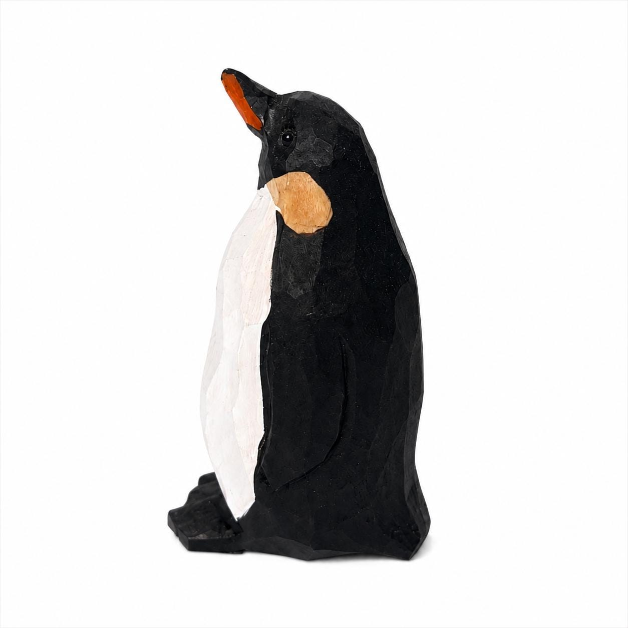 Whimsical Wooden Penguin Figurine Hand Carved Bird Decor Shelf Art Gift for Bird Lover