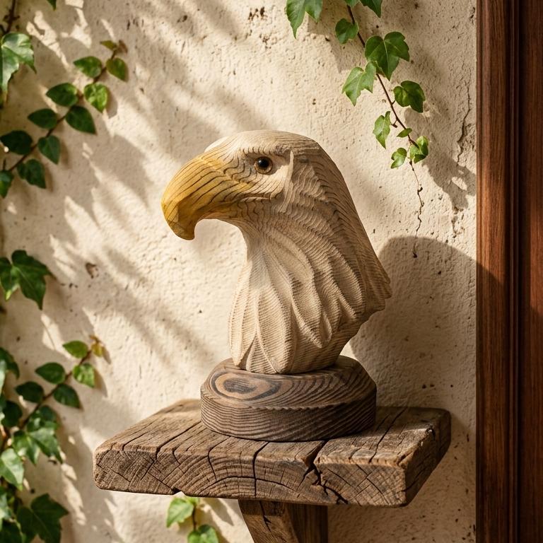 Majestic Eagle Head Wood Carving, Hand-Carved Bald Eagle Bust, Rustic Nature Home Decor, Unique Gift for Bird Lovers, Wildlife Office Art
