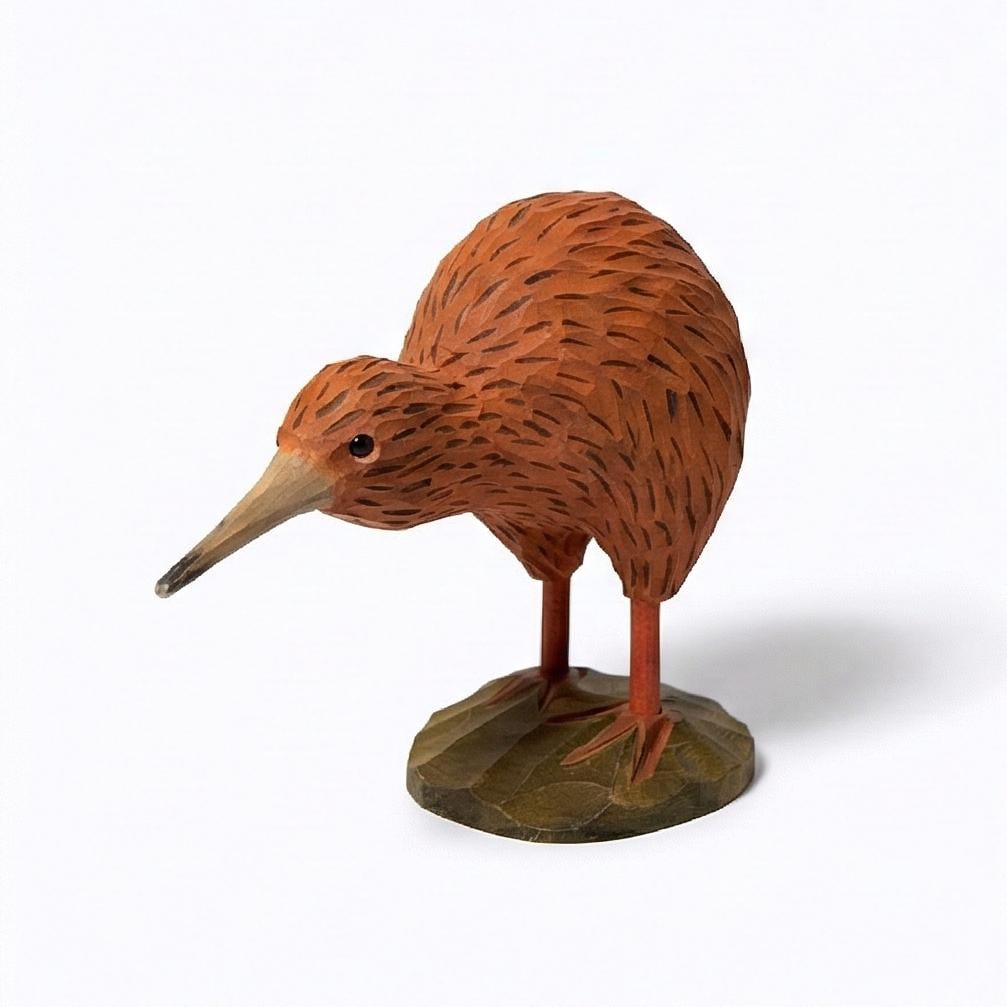 Hand Carved Wooden Kiwi Bird Figurine – New Zealand Decor