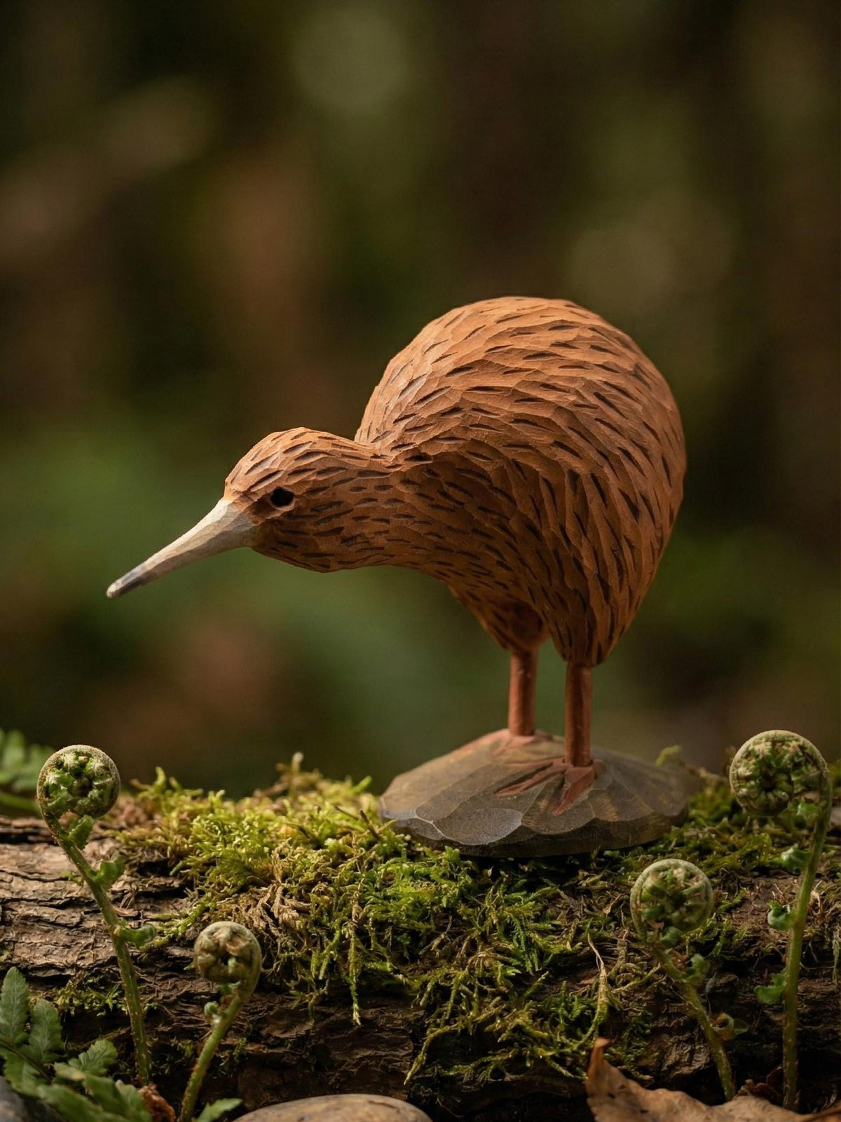 Hand Carved Wooden Kiwi Bird Figurine – New Zealand Decor