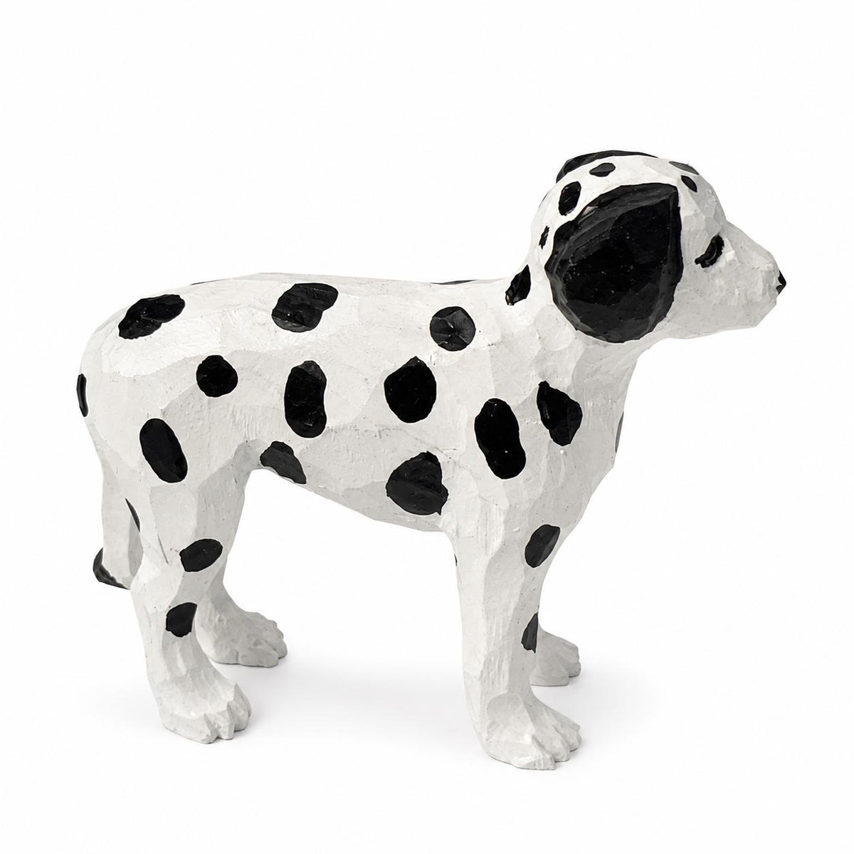 Hand-Carved Wooden Dalmatian Figurine | Spotted Puppy Sculpture | Whimsical Dog Desk Decor | Unique Pet Lover Gift
