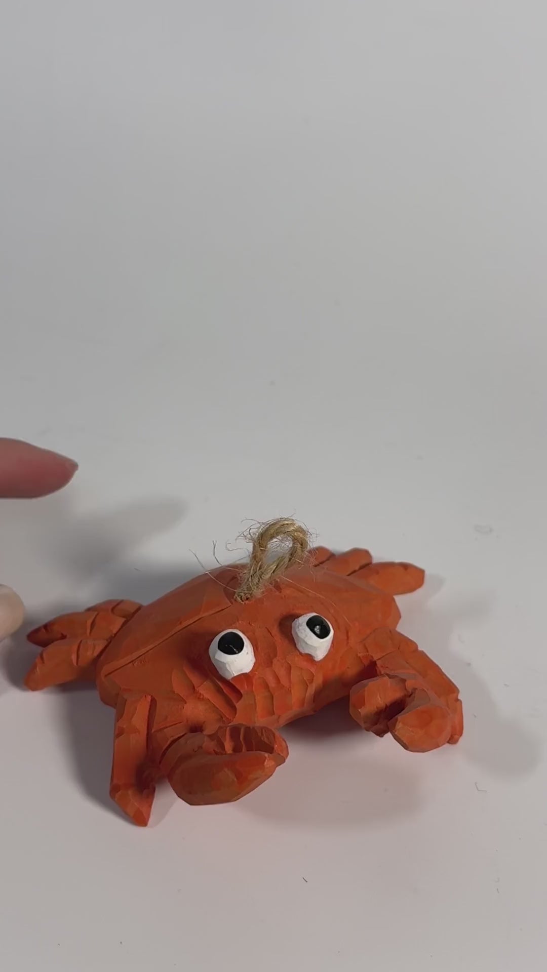Whimsical Wooden Crab Ornament Hand Carved Coastal Decor Nautical Nursery Art Ocean Lover Gift Beach House Decor Funny Crab Figurine product video
