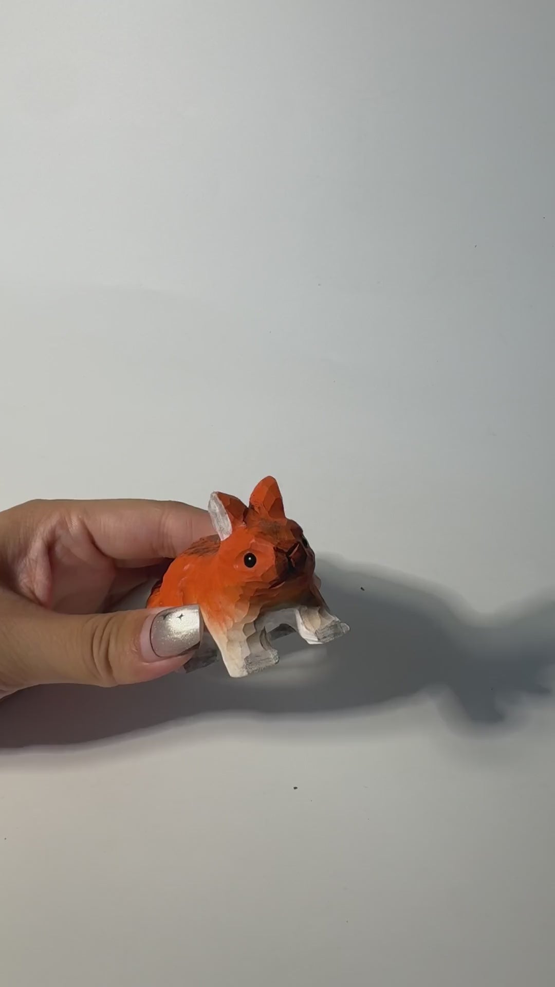 Playful Red Squirrel Wood Carving Rustic Forest Animal Figurine Handcrafted Nature Lover Decor Unique Woodland Gift for Kids product video