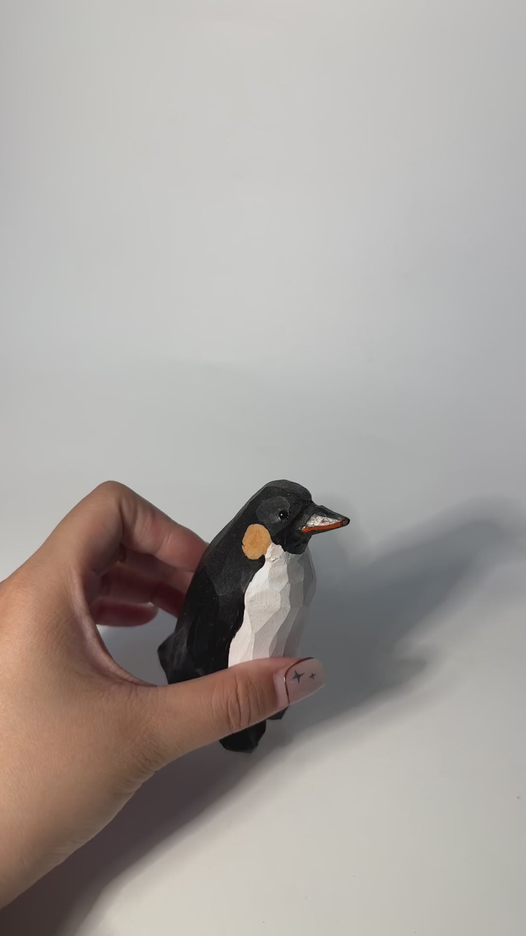 Whimsical Wooden Penguin Figurine Hand Carved Bird Decor Shelf Art Gift for Bird Lover product video