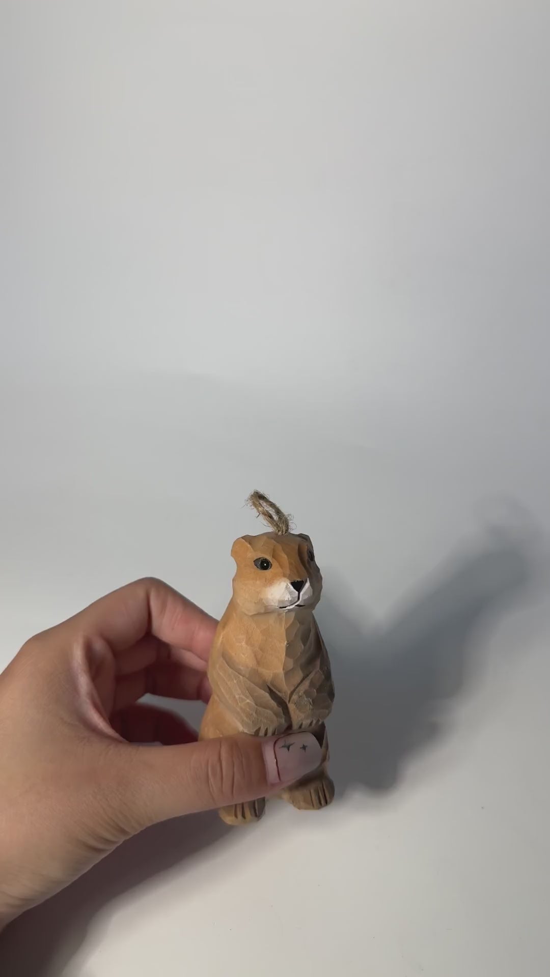 Whimsical Wooden Groundhog Ornament Hand Carved Forest Animal Decor Cute Prairie Dog Figurine Nature Lover Gift product video