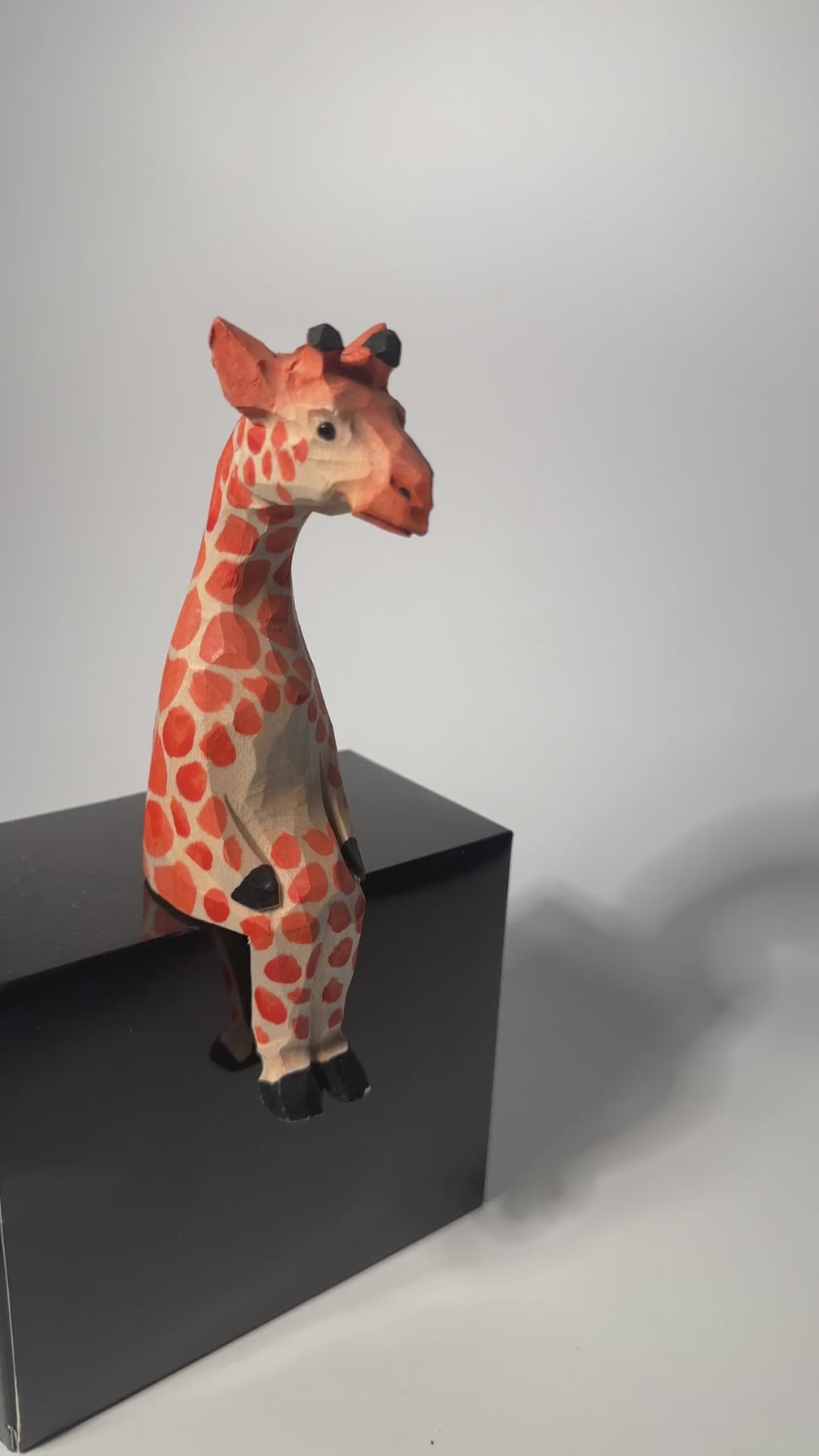 Whimsical Sitting Giraffe Wooden Shelf Sitter Handmade Safari Animal Decor Nursery Art Unique Gift for Animal Lovers product video