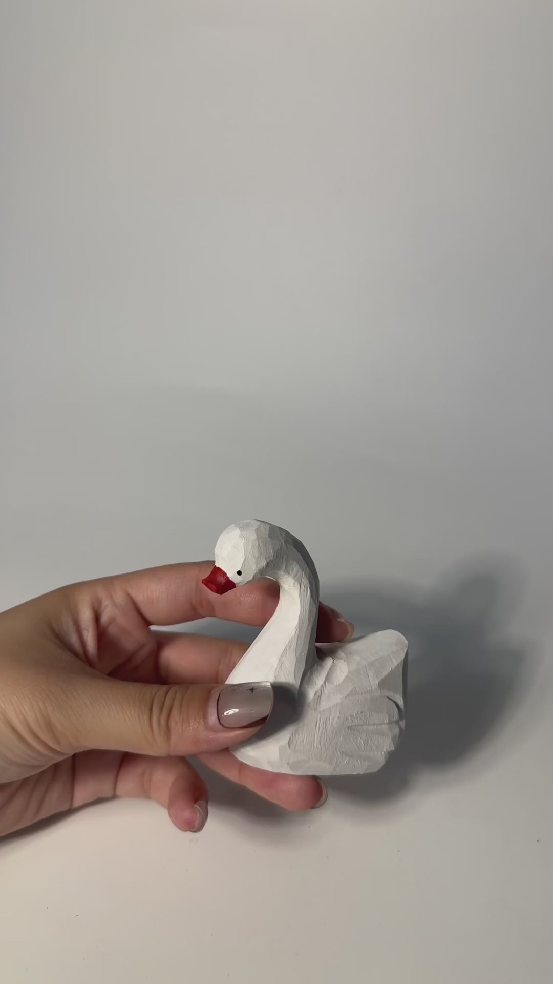 Whimsical White Wood Swan Hand Carved Bird Rustic Nursery Decor Unique Gift product video